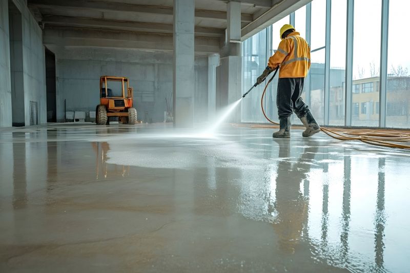 Local Commercial Concrete Cleaning pros at work